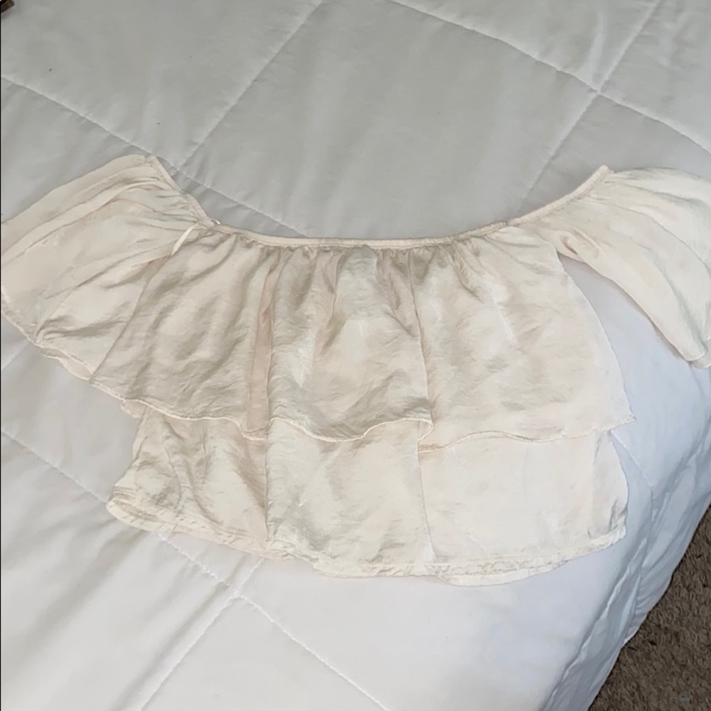 Ruffled Off the Shoulder Crop Top
